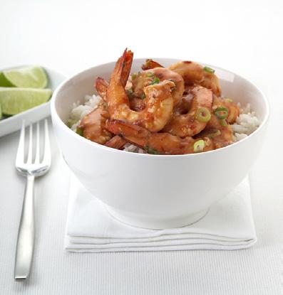 Sharp Gourmet Microwave Cooking Devilled prawns Serves 4 24 green king prawns, peeled, tails intact, deveined 2 shallots, sliced 1 tablespoon olive oil 1 clove garlic, crushed Juice of 1/2 lemon 3