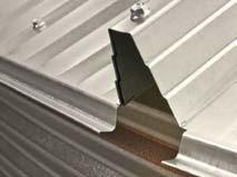 Specially designed 12-gauge eave clips connect roof sheets to