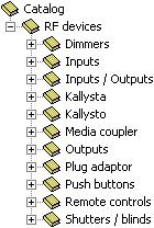 Tebis application software Input/output shutters/blinds product RF descriptions