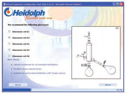 recommend to meet your requirements. with controller and valve regulated vacuum pump At www.heidolph.com Configuration Tool, you have the possibility to use the tool online.