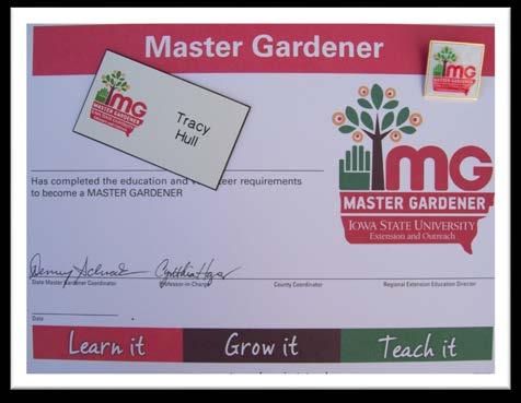 Many counties celebrate with a ceremony to recognize New Master Gardener Materials new Master Gardeners.