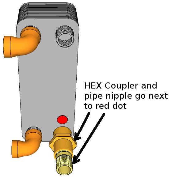 When installing the fittings and parts onto the heat exchanger the sequence is important. Changing the sequence will cause you to be unable to complete the installation.