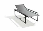 Productcode 05940 W 28,3 D 80,7 H 12,6 B 72cm D 205cm H 32cm Adjustable into 7 positions 00-white 89-wengé An adjustable lounger with impeccable class and strong charisma thanks to the broad slatted