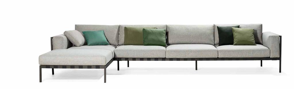 93 NATAL ALU STUDIO SEGERS The Natal Alu sofa displays Tribù s design and technical skills with a slender, minimal frame and generous, water repellent sofa cushions.