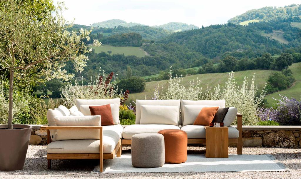 Pure sofa set 6, casual cushions in Linen, deco in Luxury pumpkin &