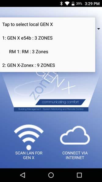 Downloading the Mobile pp and onnecting to the GEN X The GEN X mobile pp provides local or remote access to your system, providing direct access to zoned systems or stand alone units.