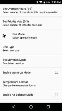 To confirm or adjust, use the mobile app to access the configuration menu. Select High/ Low Limits, choose High or Low limit and confirm limit set point.