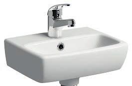 55cm basin with Moda pedestal and Bristan Smile basin mixer tap Twyford E100 square with pedestal or Twyford Energy corner basin with pedestal