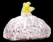 - Place shredded paper in clear plastic bag and tie handles.