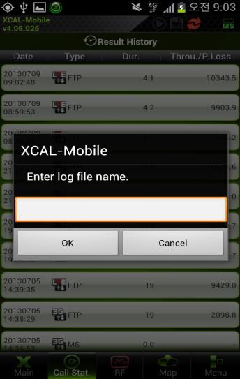 Tap the checkbox for Naming Log File (Before/After AutoCall). 3.