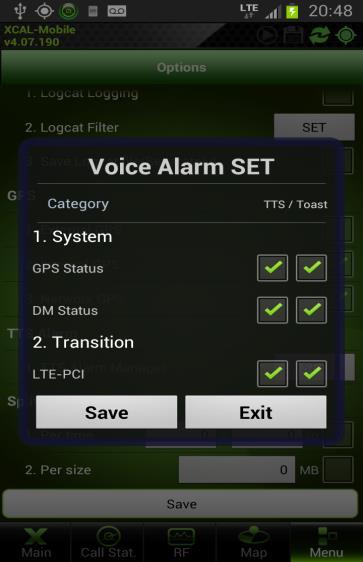 Chapter 12. Master/Slave Test Other Settings TTS Alarm In order to detect abnormal status of device during measurement test, TTS Alarm function is used.