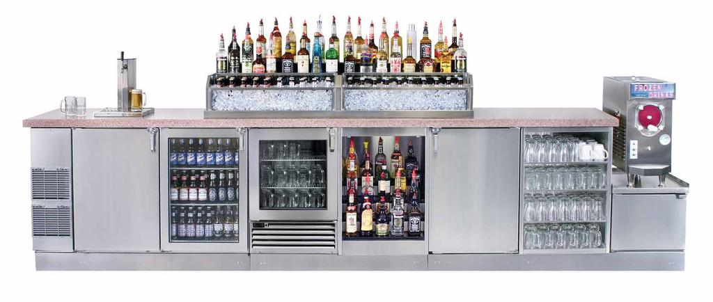 Your one - stop bar refrigeration shop Lighted liquor displays designed for use with glass