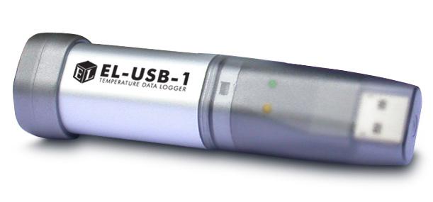 EL-USB-1 Temperature Data Logger C, F Logging Rate (10s, 1m, 5m, 30m, 1hr, 6hr, 12hr) -35 to +80 C (-31 to +176 F) Measurement Range 2 User-Programmable Alarm Thresholds Bright Red, Green and Orange