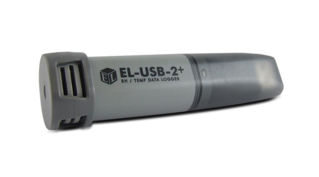 EL-USB-2+ Humidity, Temperature and Dew Point Data Logger C, F Logging Rate (10s, 1m, 5m, 30m, 1hr, 6hr, 12hr) for humidity and temperature Data rollover (FIFO circular recording) 1 sample every 10