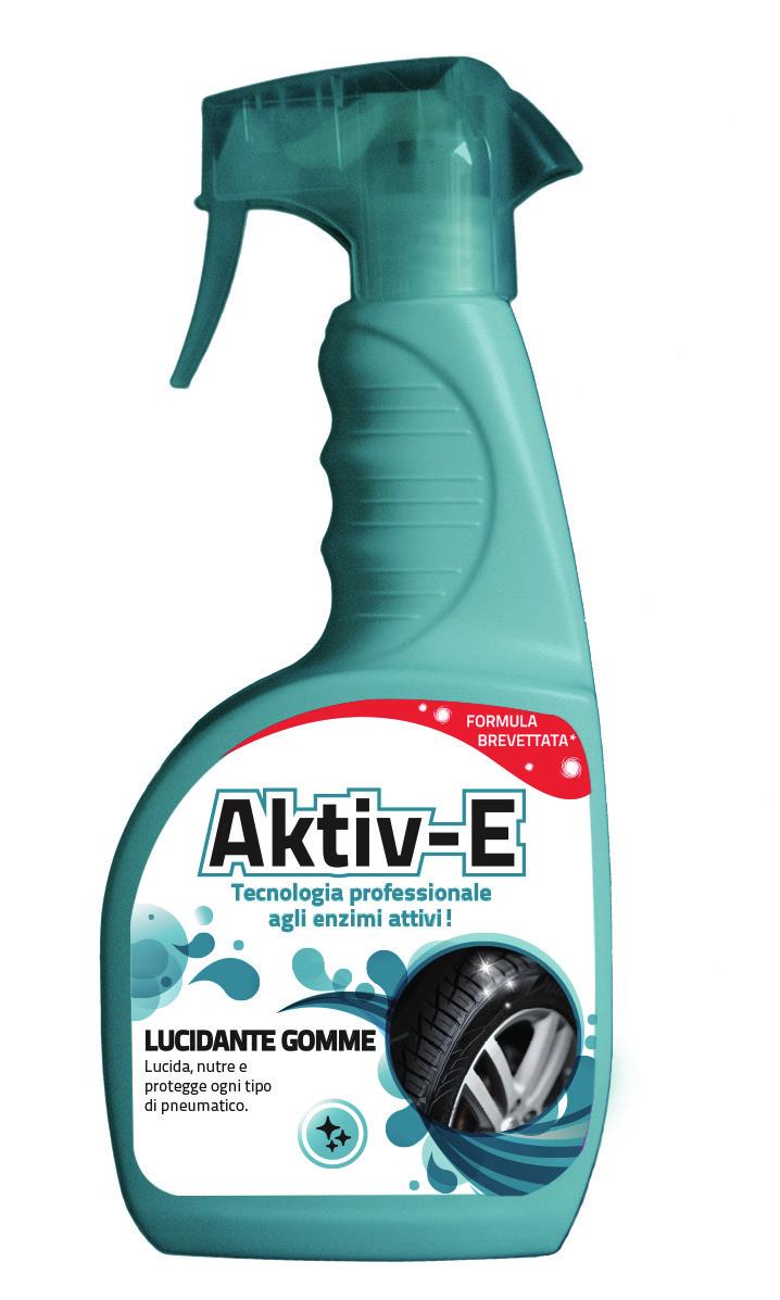 NO GAS RANGE TYRE POLISH Polishes, nourishes and protects any kind of tyre. Aktiv-E Tyre Polish is a new generation formula based on enzymes.