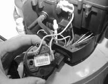 Carefully remove pressure switch from blower housing (see photo 2) 1 2 With steps 1,2 & 3 complete, disconnect wire leads from pressure switch.