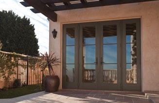STRONG Constructed with a glass fiber-reinforced composite. Frenchwood Single Hinged Inswing Patio Door / White Interior DURABLE Exterior wood door panels are protected with a urethane based finish.