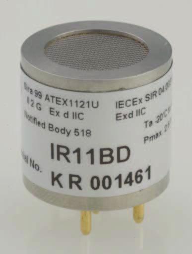 IR1xxx Series 1, IR2xxx Series 1 Miniature Infrared Gas Sensors for Hazardous Areas and Intrinsic Safety in Mining FEATURES * Configured for carbon dioxide (IR11BD, IR21BD), hydrocarbons (,,, ) or