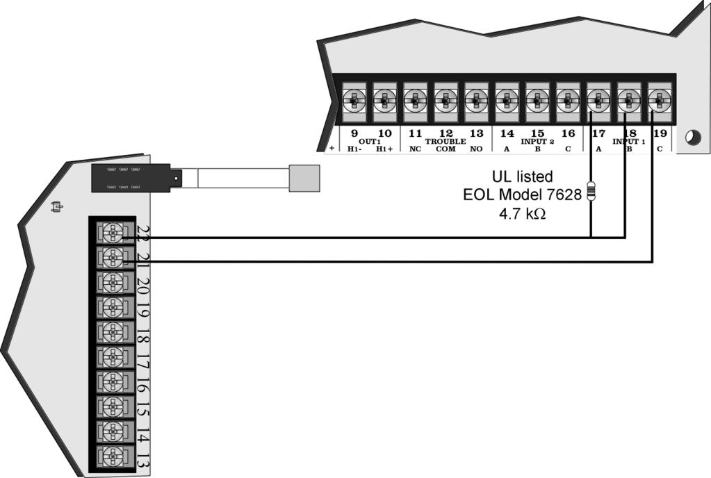 Model 5495 Distributed Power Module Installation Manual Section 5 Connection to Silent Knight Panels The drawings in this section show you how to connect the 5495 to compatible