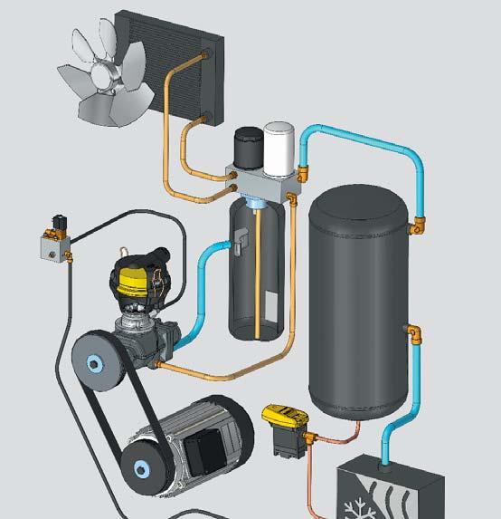 minimum / check valve, microfi lter in cooling fluid system.