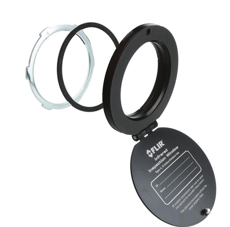 4 PIRma-Lock Ring Nut Permanent Hinge Quick Access Flip-Open Cover Gasket FLIR IR WINDOW FIELD OF VIEW FOV = D x A Where FOV is the field of view D is the cabinet depth measured from the window to