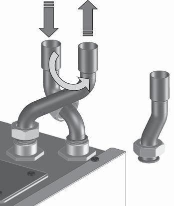 The upwards pipes may be used for connecting to a vent pipe (open