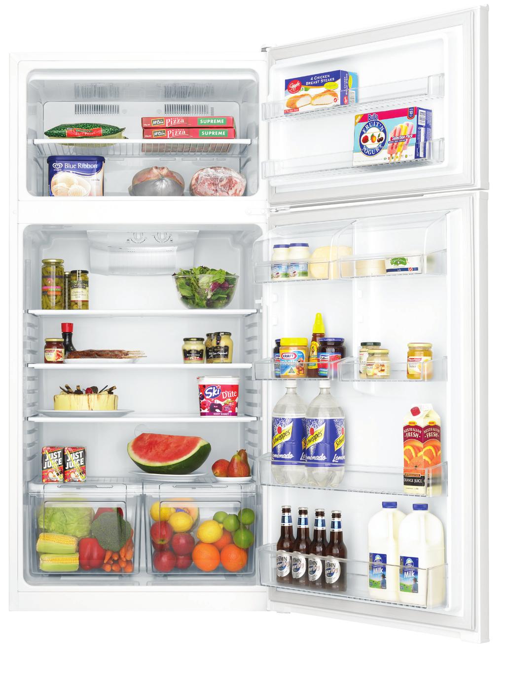 top mount refrigeration features The classic fridge below freezer style maximises your