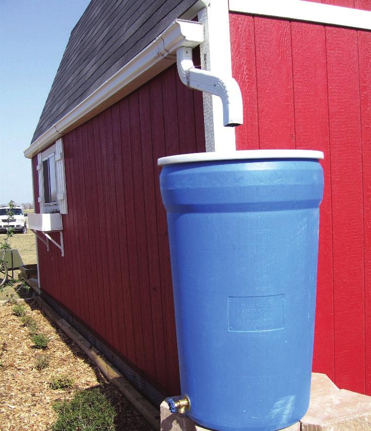 A rainwater harvesting system can be complex, involving the entire plumbing system of a house, or it can be as simple as a rain barrel (Fig. 1).