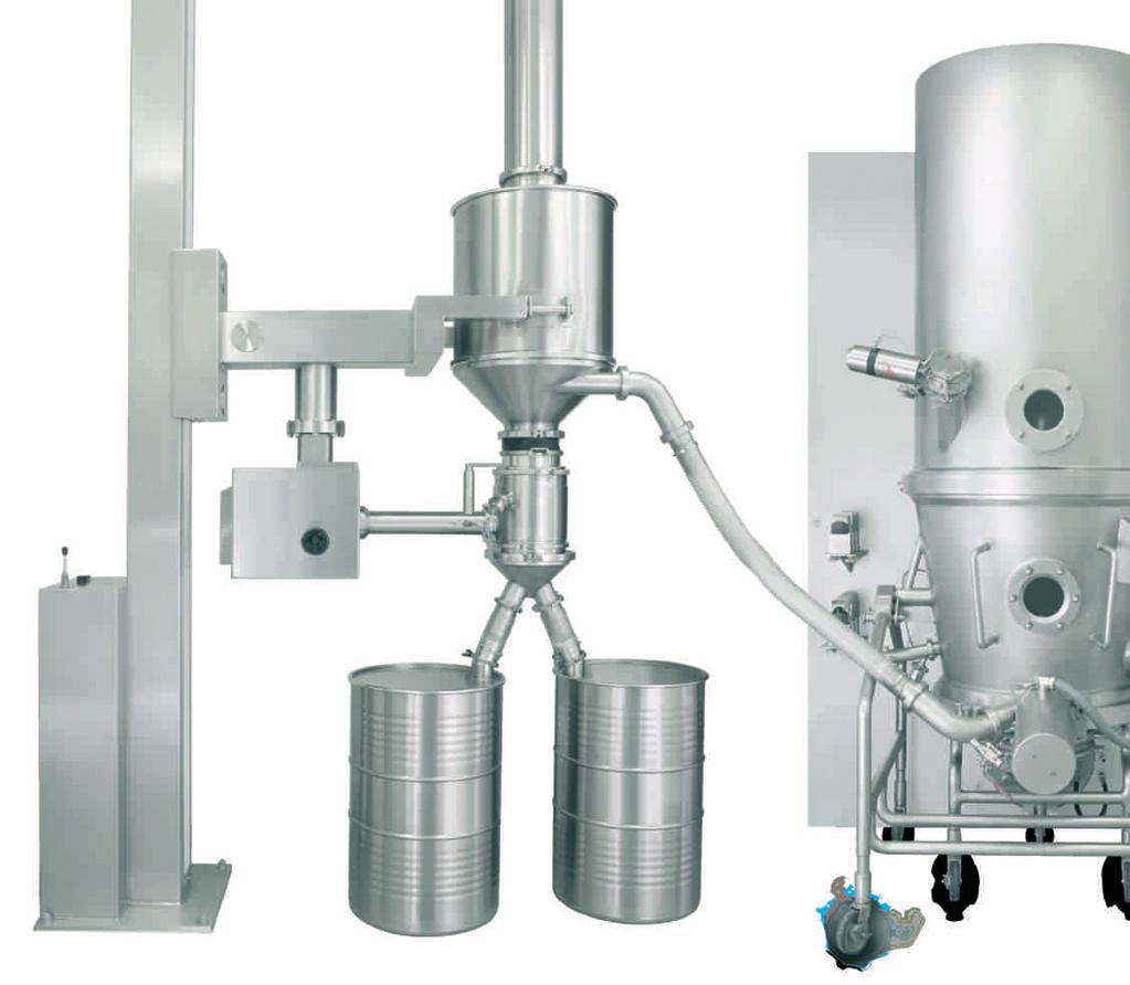 12 Fluid bed systems Inline process overall perfection Inline process at Hüttlin means that the high-shear mixer granulator is physically attached to