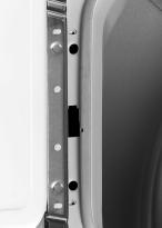 DOOR REVERSIBILITY / HILD SAFETY LOK Door Reversibility A. Unplug the dryer. B. Open the door.. Using a spanner, turn the contact pin in the upper part of the door by 90 and remove it. D. Unscrew the 2 screws of the door hinge and remove the door.