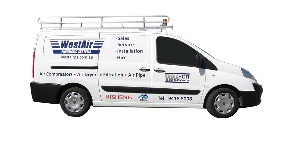SERVICE & SPARE PARTS Westair and our national network of distributors offer full technical support and service options, with fully stocked service vehicles and factory trained service