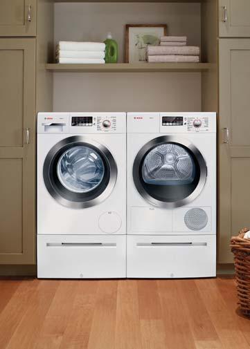 You can install your laundry appliances stacked, side by side, on 16" pedestals, in a closet or under a counter.