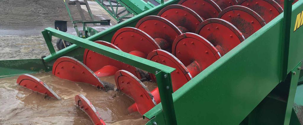 The McCloskey Sand Screw Single and Twin range, 3625 and 4432 is used as a cost effective method to clean, classify and dewater fine material sand to produce a broad range of sand product sizes.