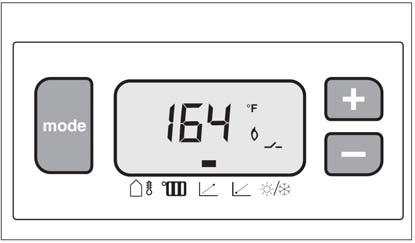 30 Applications Manual Programming - System 1 When powering up the AM10 the current outdoor temperature is displayed (Fig. 21). Press the mode key to switch to the next menu item.
