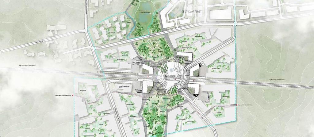While primarily serving to connect Vinge to the regional public transit system, the undulating, circular urban hub is designed to prevent the railway from dividing the town in two halves.