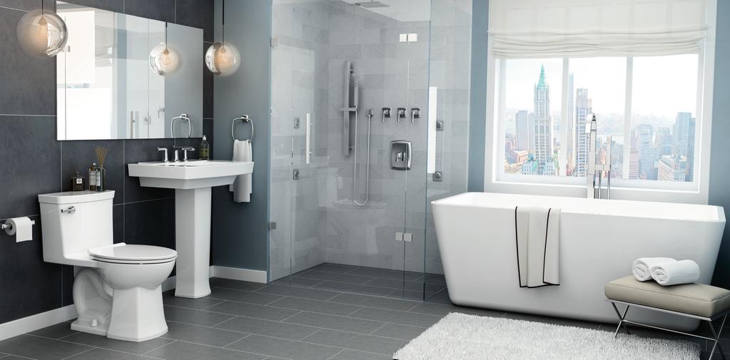 Townsend Collection Introduce architectural beauty throughout the bathroom with one artful collection.