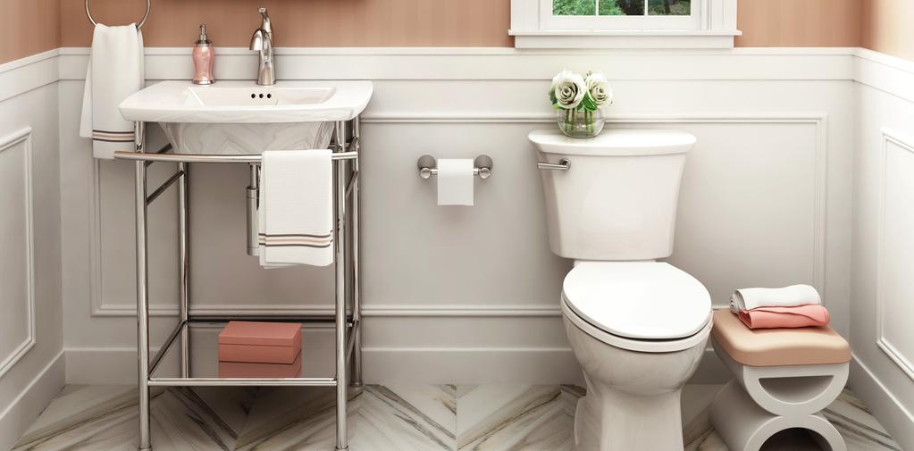 Edgemere Collection Soft angles and simple lines bring beauty to any bathroom.