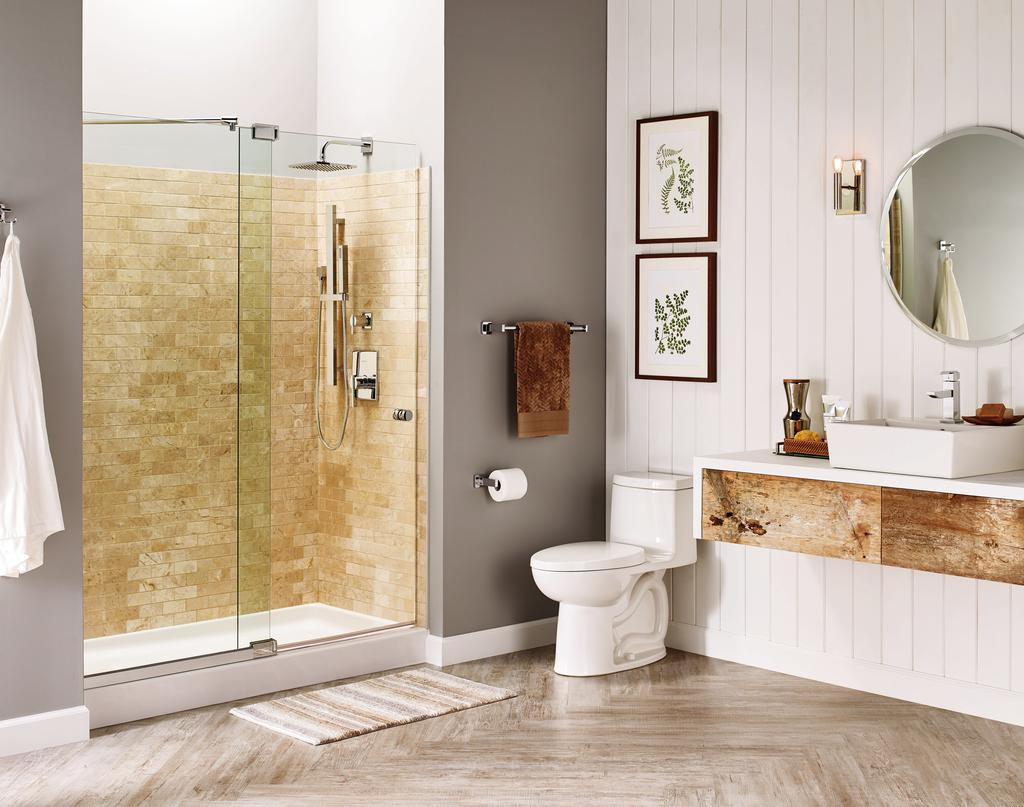 Studio Collection Make a bold statement in any bathroom. Studio Alcove Shower Walls 2946SW.011 Form, function and beauty are all in one.
