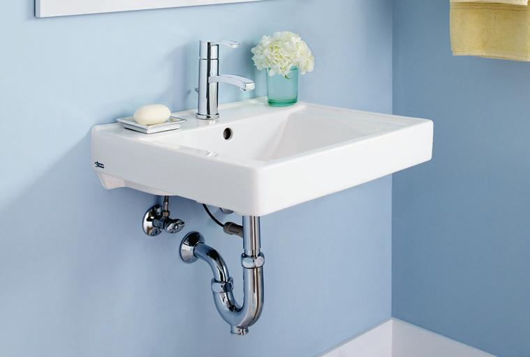 020 Sleek, modern and compact sink made with vitreous china.