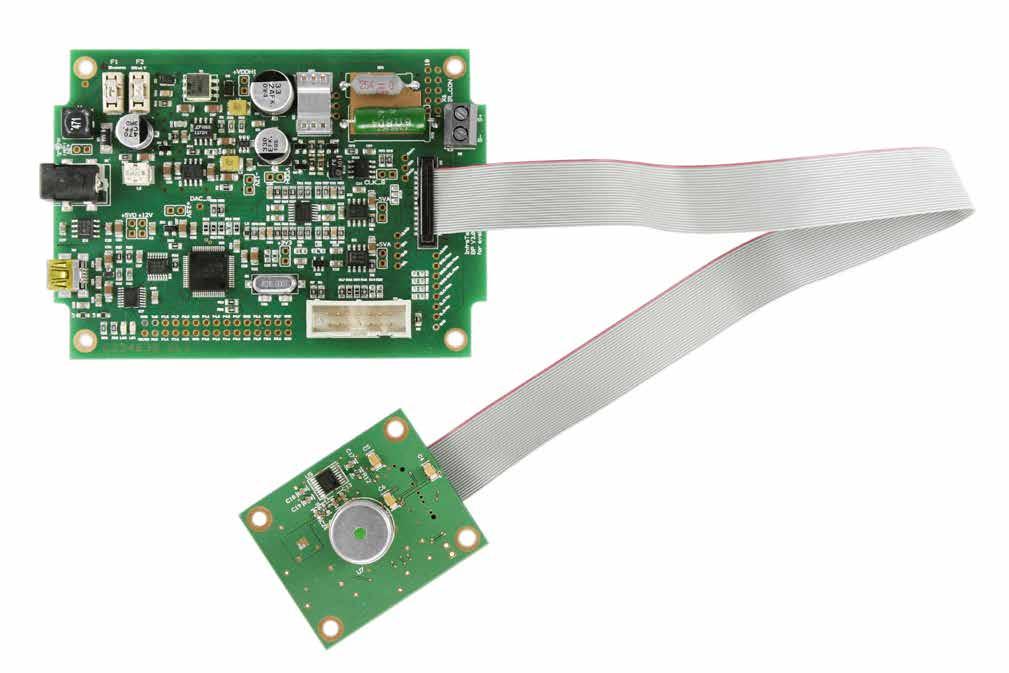 1 2 1 2 Basic board Detector board FPI detector Evaluation Kit The kit supports customer needs for an initial test of FPI detectors without having to develop test circuitry or software themselves.