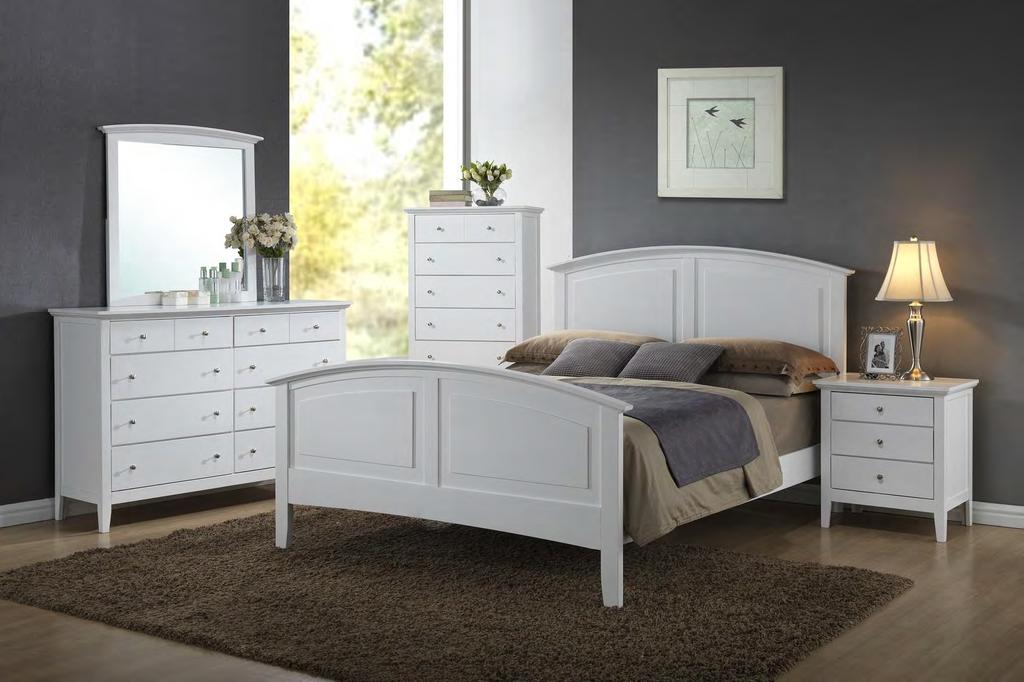 3226 Carter Collection Classic White The 3226 Carter Bedroom Collection in a simple Shaker style with a clean, traditional white finish and Brushed Nickel hardware, great for any décor.