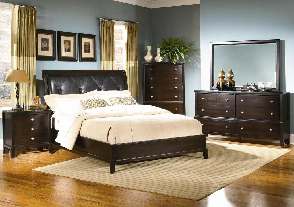 7185 Rex Collection Cappuccino The 7185 Rex Bedroom Collection showcases true stacked-case carpentry. It delivers contemporary styling with an old-world level of quality craftsmanship.