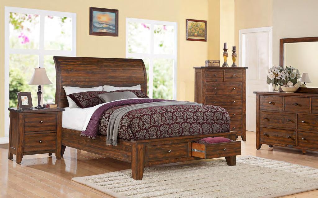 9C Canyon Creek Antique Mocha Complete with Slat Pack, and can be used without a box spring or foundation.