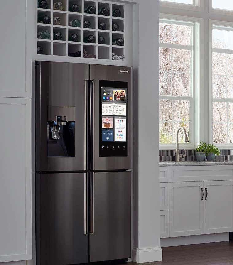 Overview 3 New Products Samsung Family Hub The Samsung is an internet-ready refrigerator. You can look into this refrigerator remotely from an app on your phone while you shop for groceries.