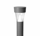 As an example use bollards for walkways and recessed or integrated light to shape the structure of the