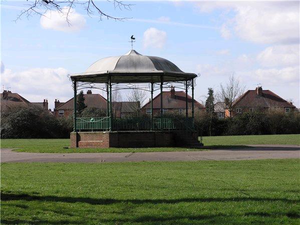 with this survive, including the bandstand, footpaths and a gate connecting with St. Peters Avenue.