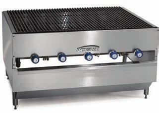 GAS BROILERS CHICKEN and MESQUITE BROILERS Gas Log Lighter Model ICB-4836 Chicken Broiler shown with optional heat deflector IMPERIAL CHICKEN BROILERS n Stainless steel front and sides.