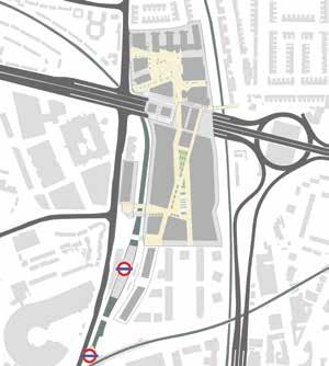 These connections include: Highlever Road a new land bridge from Wood Lane over the Central line railway tracks; new pedestrian routes through the site and to the north, south, east and west; the