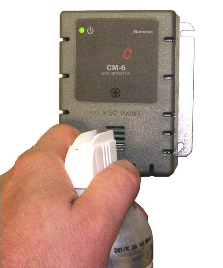 Macurco 6-Series Detector Accessories Aerosol Carbon Monoxide Field Test Gas The CM-6 can be quickly tested with the Macurco CME1-FTG The CME1-FTG is an 11L 500 ppm Aerosol Carbon Monoxide Field Test