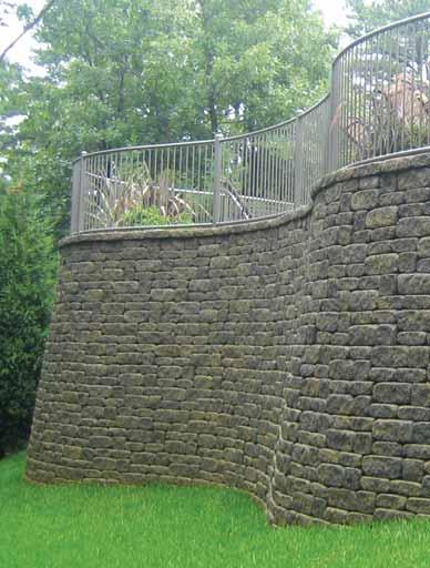 Versa-Lok Weathered Mosaic Raised Patios Legacy Landscapes retaining wall systems can also be constructed as